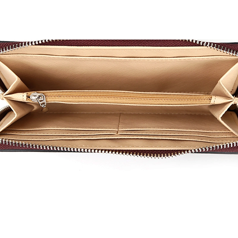 7016A 2019 hot selling inspiration beading leaf design smart beauty long zipper wallets for women