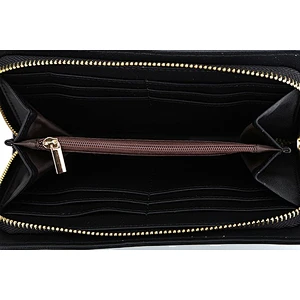 5855-Ladies fashion hot sale color black quilted wallets with rhinestone guangzhou factory