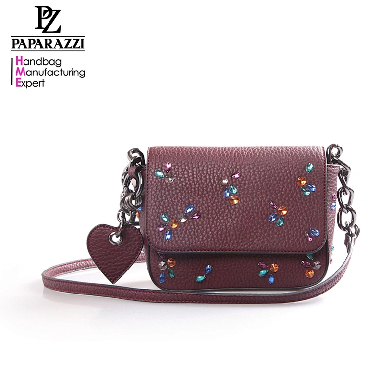 212868- 2018 New arrival hot sale ladies beads messenger shoulder bag leather women bag