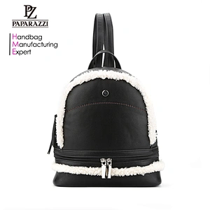 6563 - 2017 Paparazzi Latest Autumn Winter ladies black backpack trend school bagpack fashion unique style