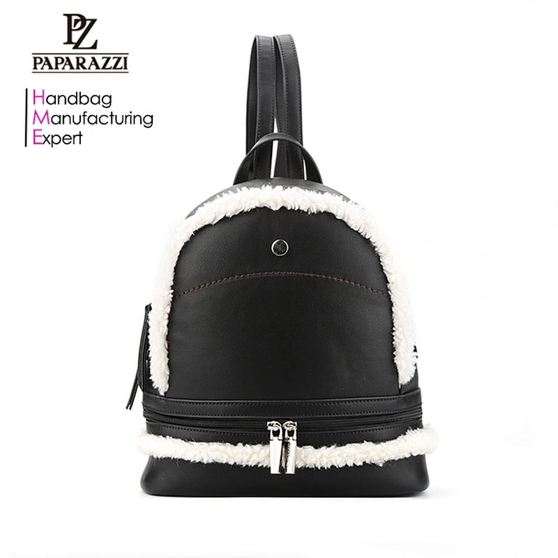 6563 - 2017 Paparazzi Latest Autumn Winter ladies black backpack trend school bagpack fashion unique style