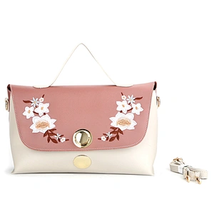 8582 Latest pretty embroidery designer floral women handbags 2018 Guangzhou handbag factory
