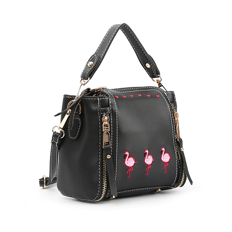 8556 new arrival geese embroidery metal zippers decoration ladies tote handbags sale for Europe