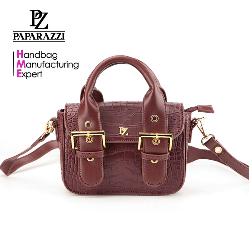 5914 2018 newest style mini satchel bags ladies handbag with front decorative hardware buckle