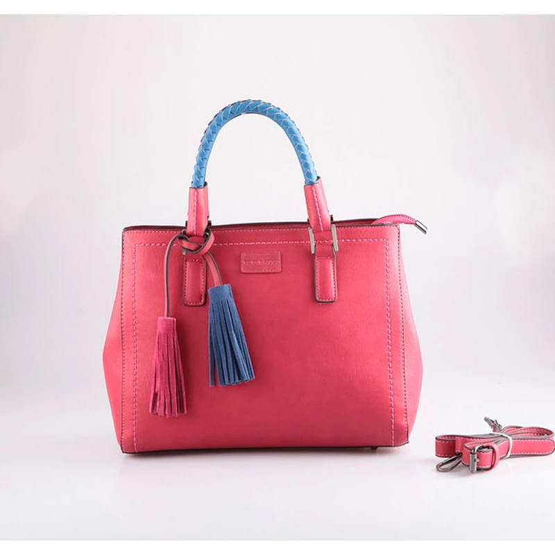 4119-Wholesale 2018 urban burgundy fancy design fuchsia color ladies satchel handbag