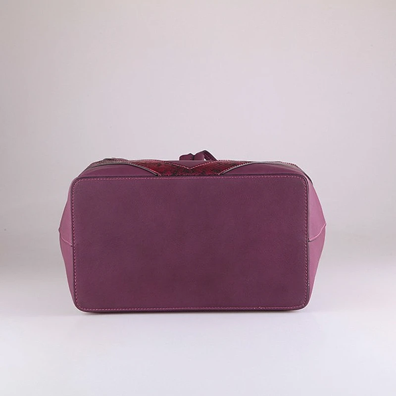 5022- New designer  tubular handle suede leather drawstring bag waterproof