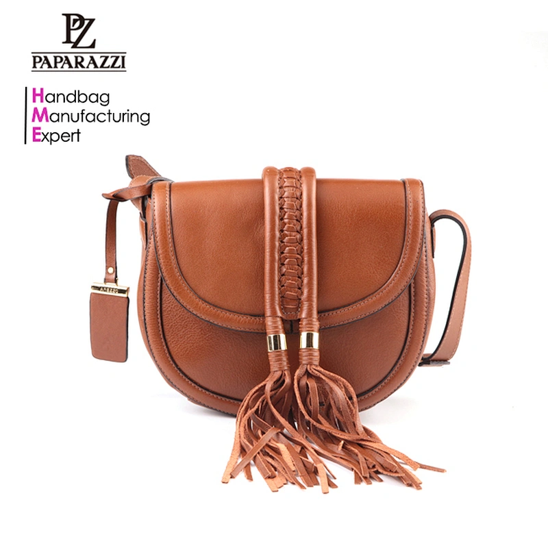 5530 - 2018 Latest wholesale fashion design brand brown ladies leather bag tassel
