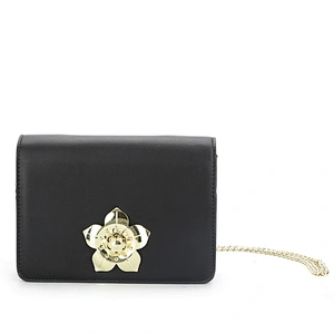 8464 Gorgeous metal flower closure PU lady bag supplier shoulder bag sale