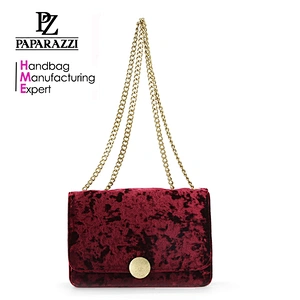 8831 New arrival Guangzhou manufacturer high quality fashion trend wine velvet shoulder bag for 2018