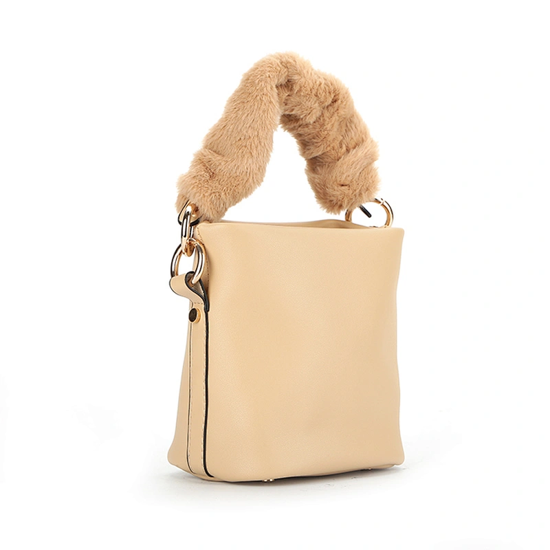 8475 New model fancy small PU material faux fur handbag hot crossbody sling bag