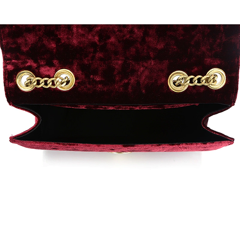 8831 New arrival Guangzhou manufacturer high quality fashion trend wine velvet shoulder bag for 2018