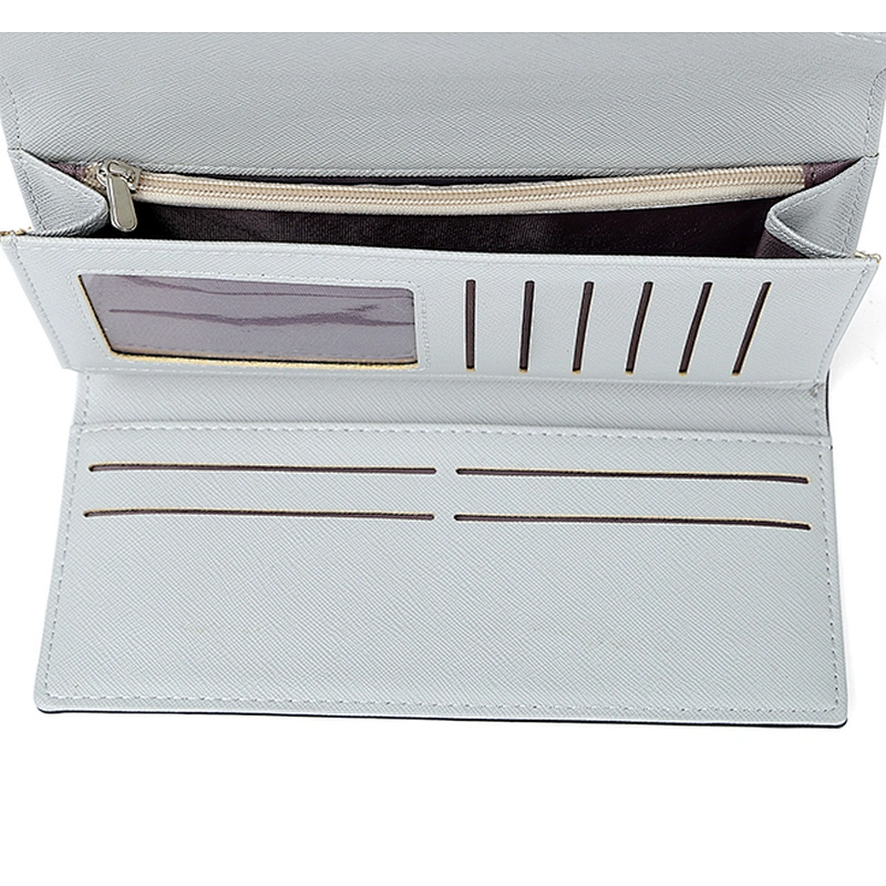 7055-3 folded guangzhou factory grey color saffiano PU leather wallets