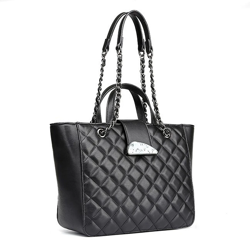 6991-TAX FREE Wholesale top brand bolsos designer faux leather quilted handbag foldable tote bag