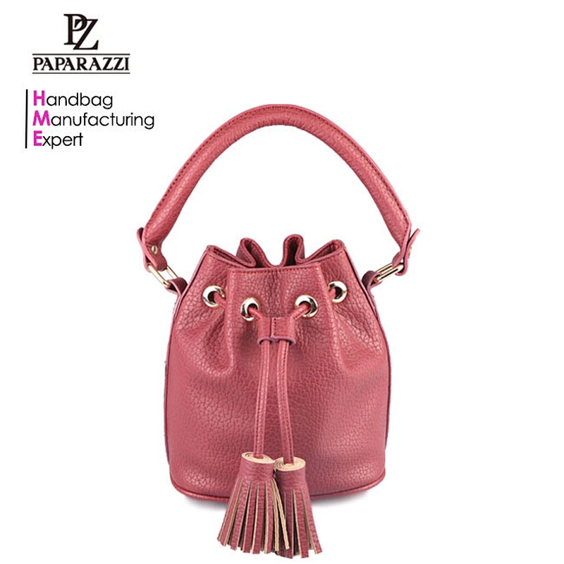 3479 PAPARAZZI design 2018 hot sale mini ladies grained PU drawstring hand bucket bags