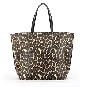 4426-Hot sale lady fashion leopard printing double side PU shopper bags