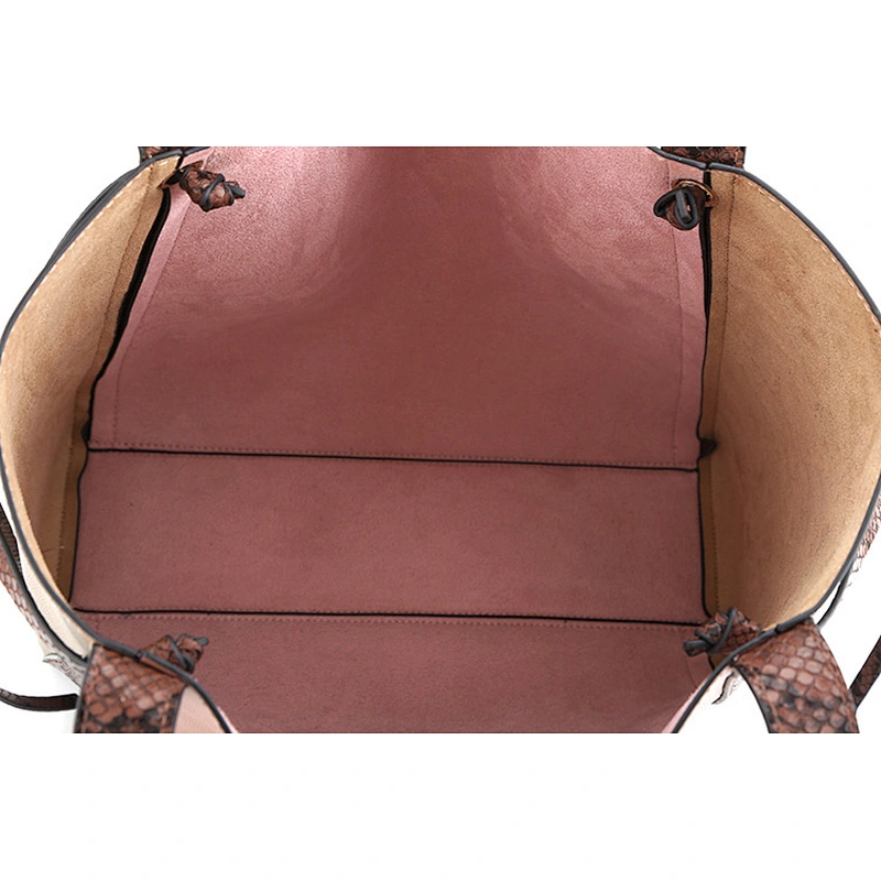 #10380 Tax Free Myanmar maker hot sale latest fashion custom genuine python ladies tote bags luxury designers handbags for women
