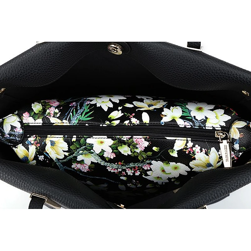 5828 2018 Guangzhou factory high quality leather tote bag custom print on inside of bag