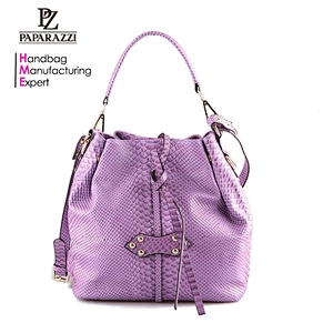 5296-Best selling newest snake pattern PU leather women drawstring handbag wholesale price for 2018