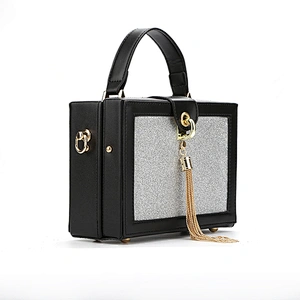 #7397 Myanmar export free tariff fashion metal tassel decorative wholesale leather bag handbags italy designer