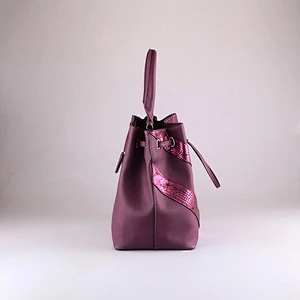 5022- New designer  tubular handle suede leather drawstring bag waterproof
