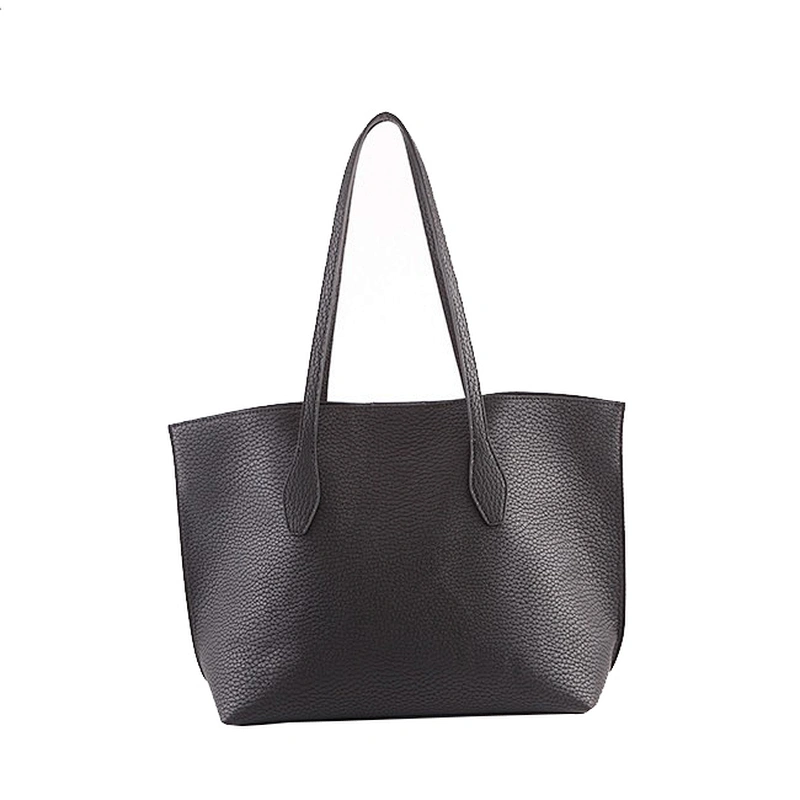 #5065 Tariff Free Myanmar made new arrival fashion hardware decorate large black ladies hand bags PU leather bags women handbag