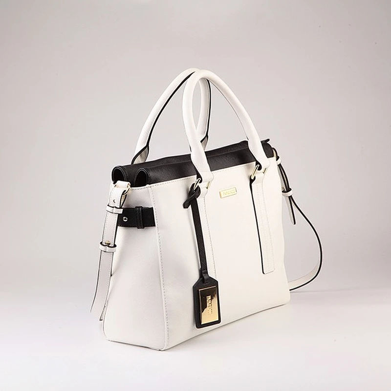 Paparazzi 24 years oem handbag factory 2016 NO. 5176 PU leather briefcase contrast color shoulder office laptop bag