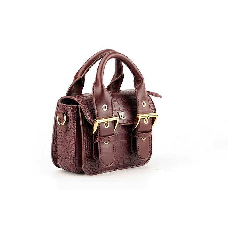 5914 2018 newest style mini satchel bags ladies handbag with front decorative hardware buckle