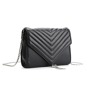 9274-Women fashion quilted flap metal chain shoulder bags