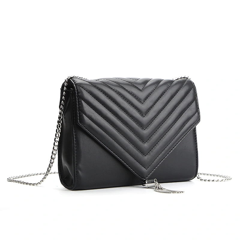9274-Women fashion quilted flap metal chain shoulder bags