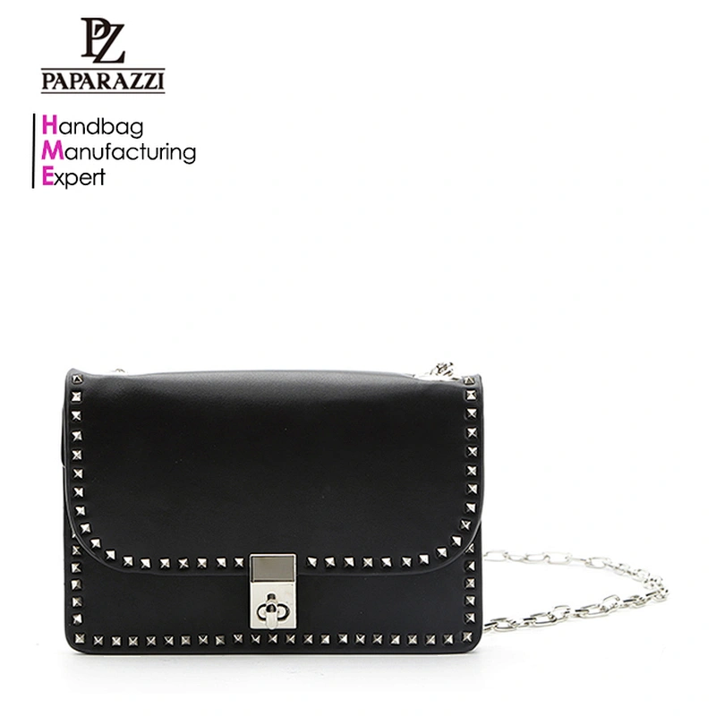 8679-No outer stitching studs cross body locker shoulder bags