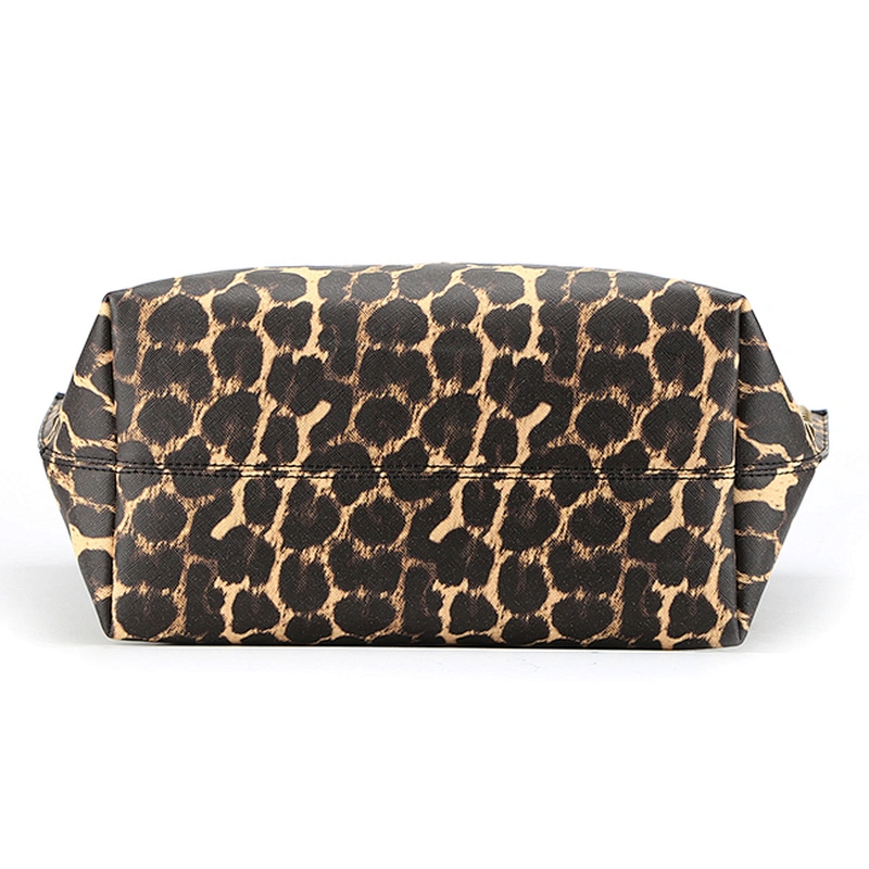 4426-Hot sale lady fashion leopard printing double side PU shopper bags