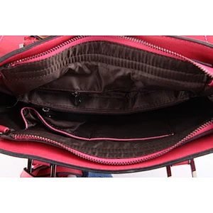 4119-Wholesale 2018 urban burgundy fancy design fuchsia color ladies satchel handbag