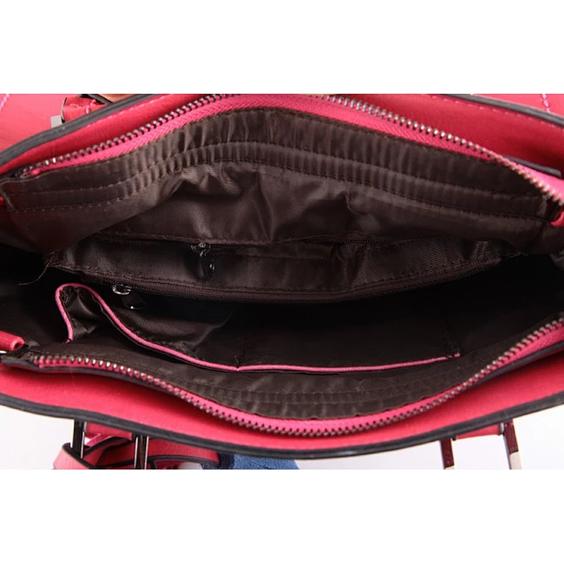 4119-Wholesale 2018 urban burgundy fancy design fuchsia color ladies satchel handbag