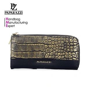 5625 - PAPARAZZI own branded designer long shape multiple crocodile card holder zipper wallet for lady