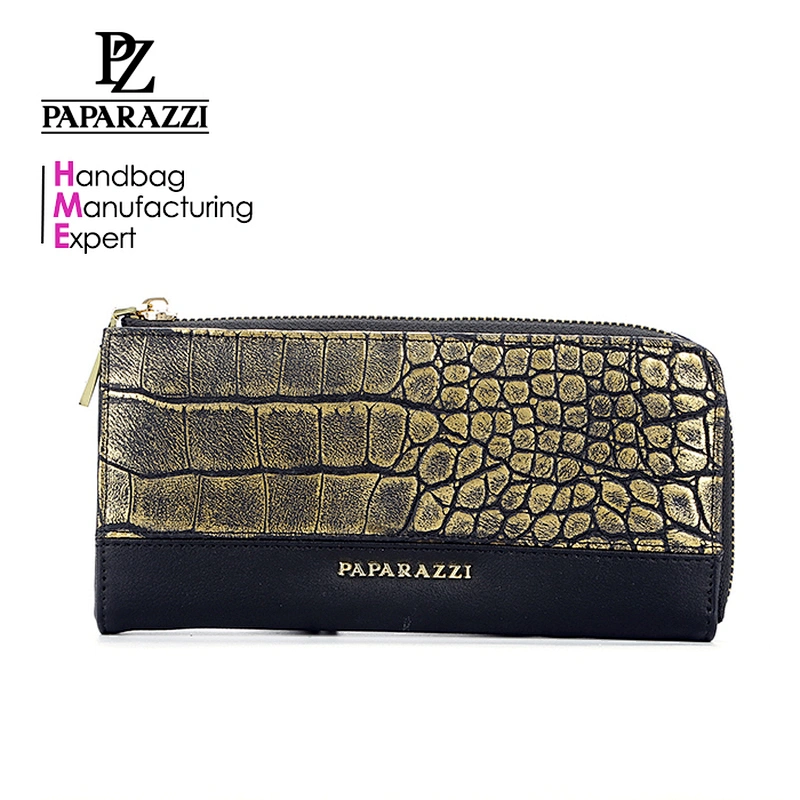 5625 - PAPARAZZI own branded designer long shape multiple crocodile card holder zipper wallet for lady