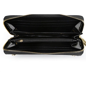 4472-Hot sale zip around grained PU decoration belt women wallets