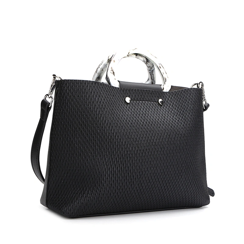#10360 2020 Tariff Free Myanmar made latest fashion design custom sustainable PU leather tote bag luxury handbags for women