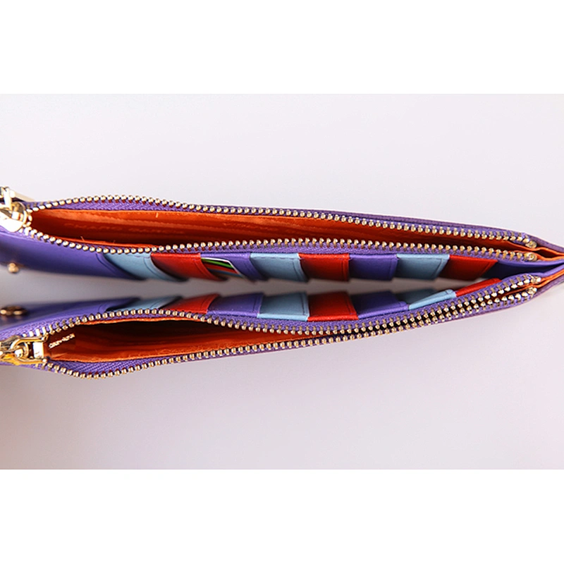 4455-Newly coming wholesale trendy lady genuine leather functional clutch wallet