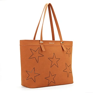 7879 Guangzhou leading handbag factory simple star designer tote hand bag for women