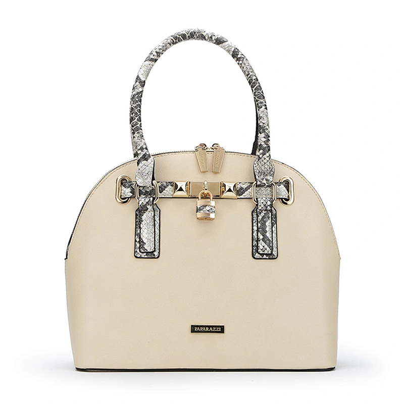 6237-High quality PAPARAZZI vegan snake PU leather material women's fashion fancy satchel bag
