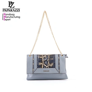 5115- Newest lady chain bags unique python pu purse woman shoulder hand bag