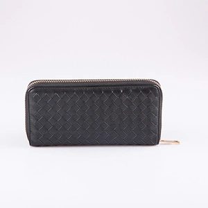 4537 Paparazzi OEM manufacturer fashion custom zipper wallet braided PU lady wallets