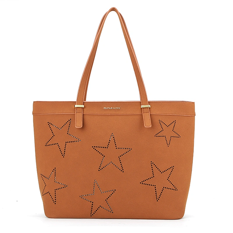 7879 Guangzhou leading handbag factory simple star designer tote hand bag for women