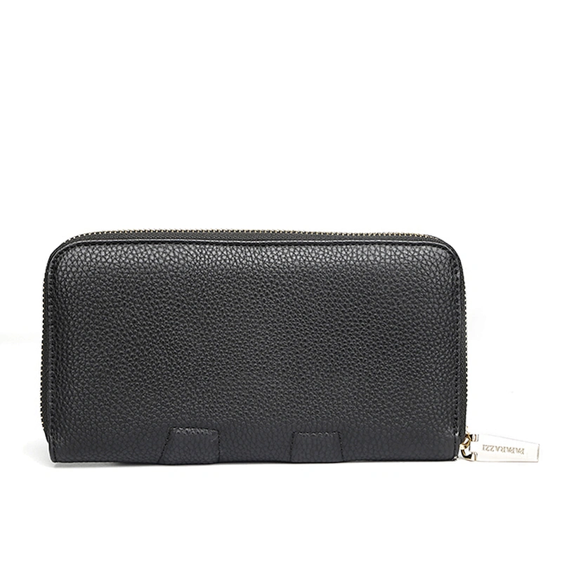 4472-Hot sale zip around grained PU decoration belt women wallets