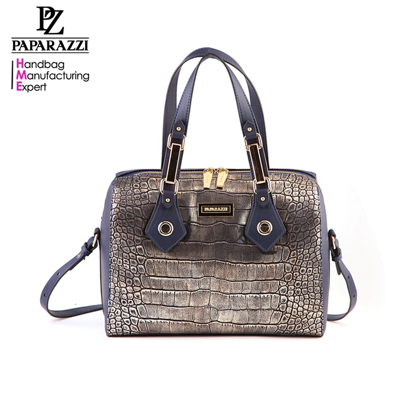 5081 PAPARAZZI hot sale crocodile PU leather satchel bags famous italian brand bag
