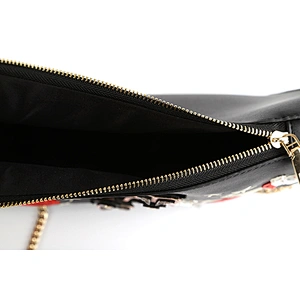 7398-Fall winter party metal chain patch & embroidery clutch shoulder bags