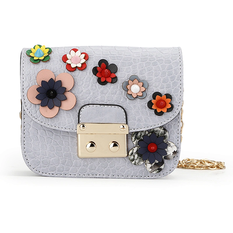 7390- Fashion Flower Decoration Cross Body Bag Elegant Ladies Bag