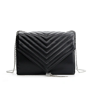 9274-Women fashion quilted flap metal chain shoulder bags