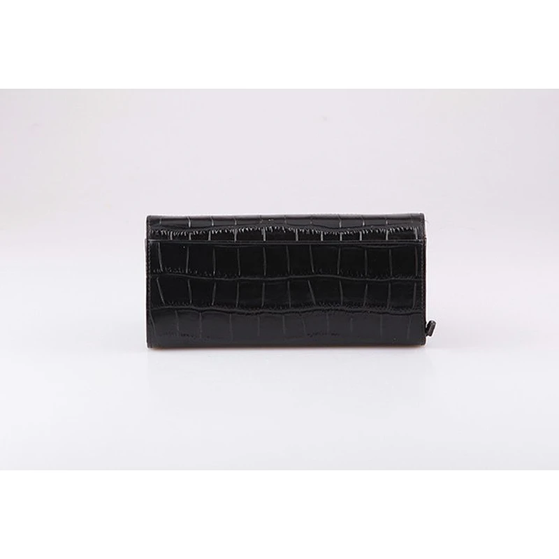 5290 - Classic Trendy Bi-fold Crocodile Brand Card Holder OEM Fashion Wallet In Black For Wholesale
