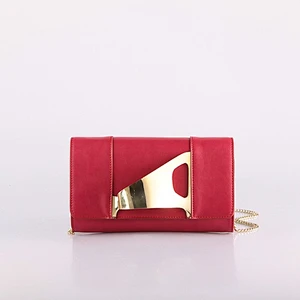 4441-Chain shoulder strap genuine leather clutch purse women wallet ladies
